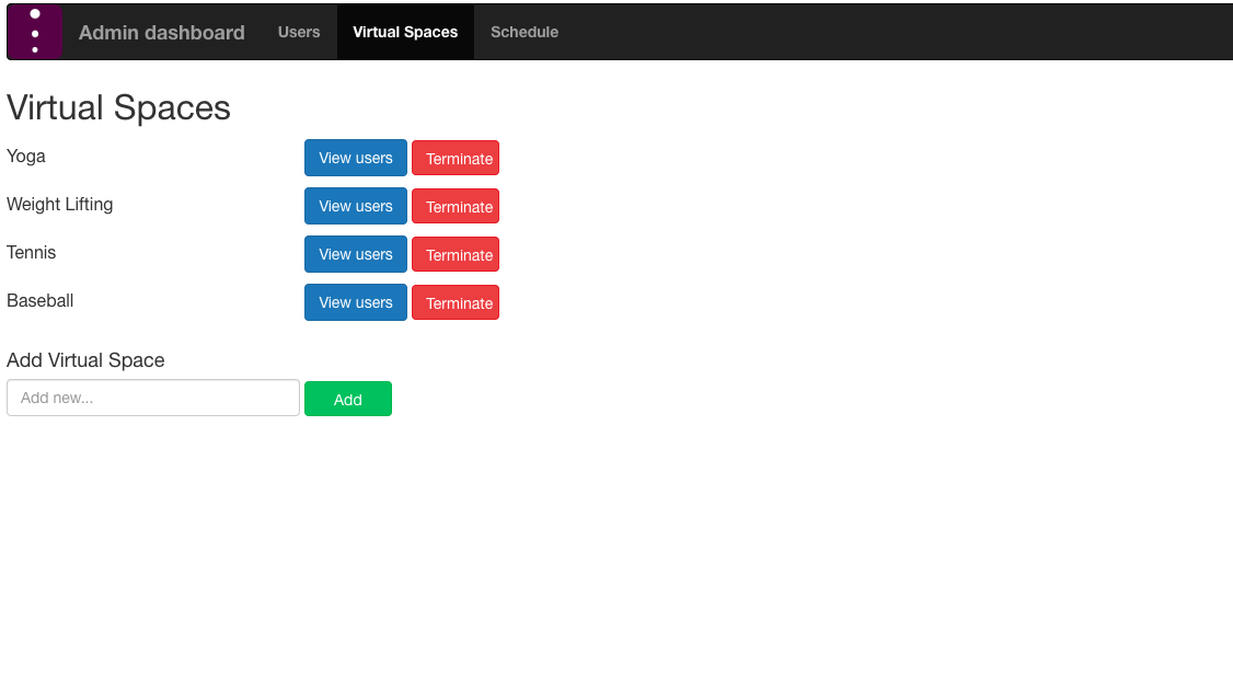 Gérez vos espaces virtuels depuis votre tableau de bord admin